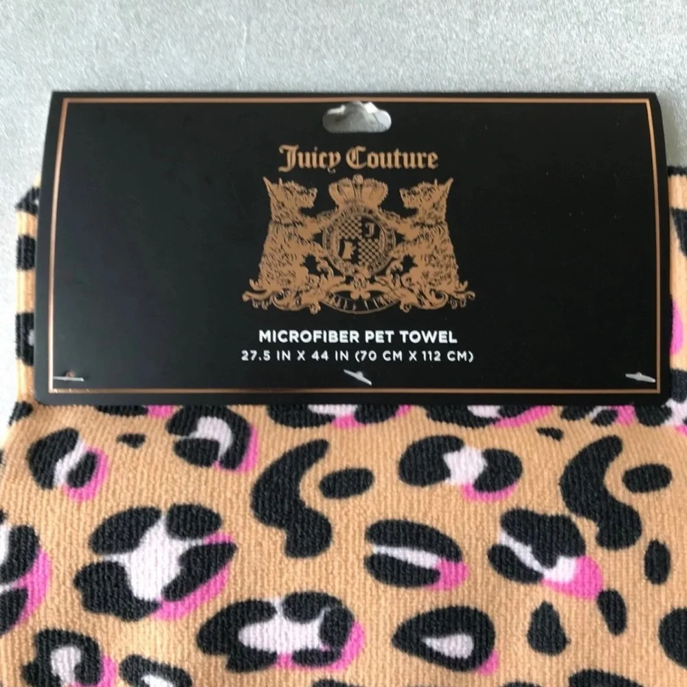 Juicy Couture Leopard Print Microfiber Pet Towel NWT - Picture 2 of 3
